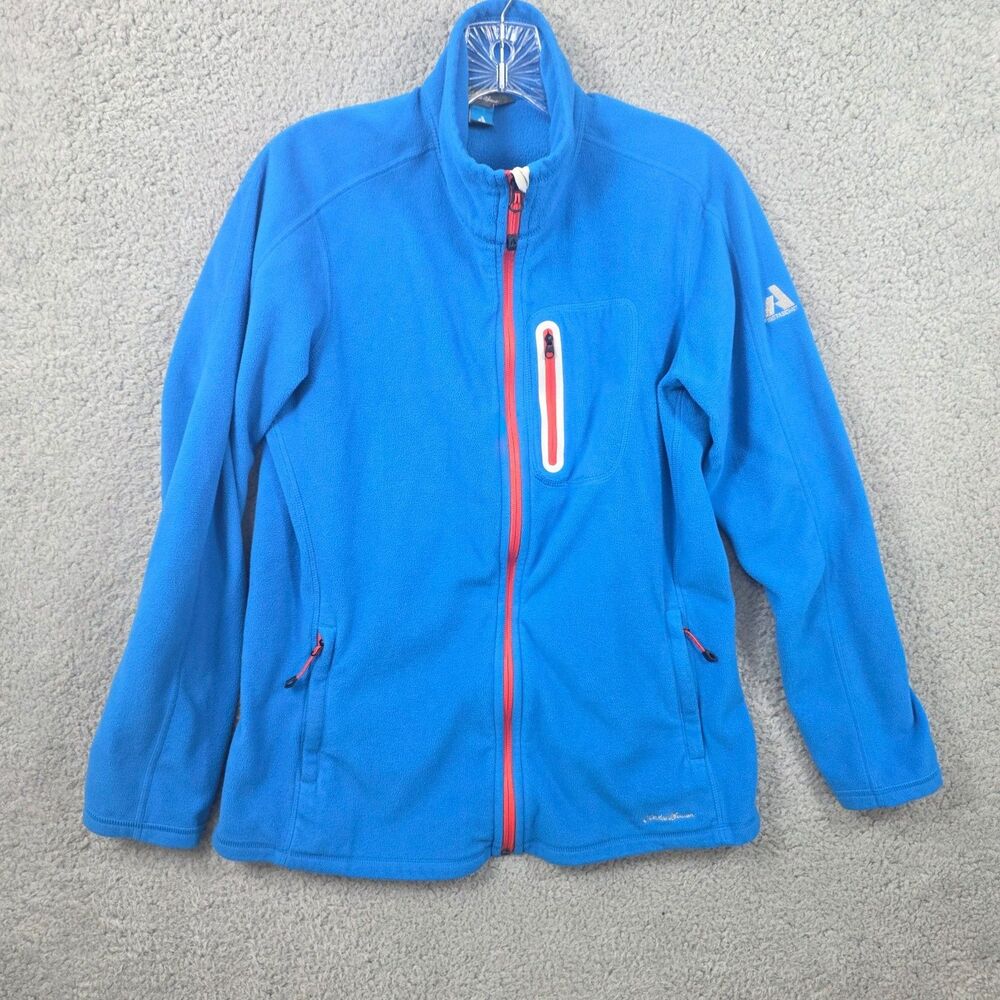 Eddie Bauer Fleece Jacket Women's Blue First Ascent Full Zip Hiking Size L